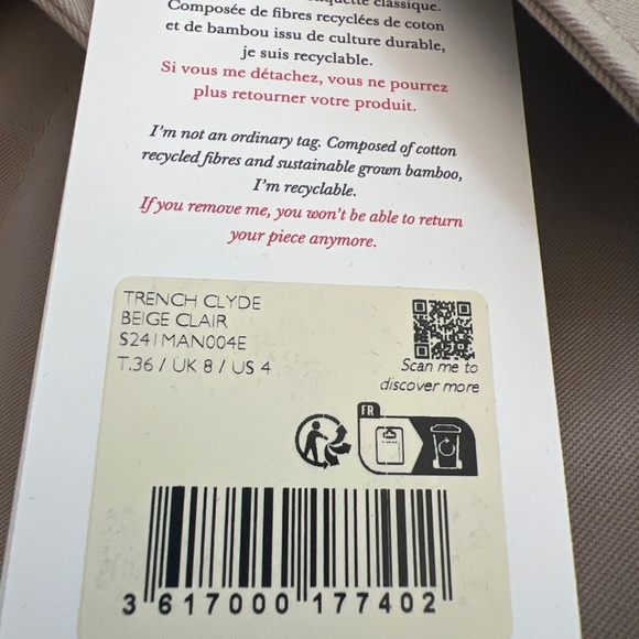 Sezane Tan Trench Coat - Picture 6 of 6